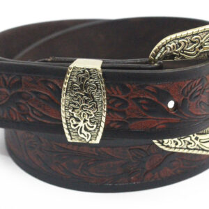Pelt Leather Hand Tooled Belt with western Buckle