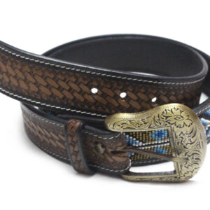 Genuine Leather Beaded Belt Handing Tooling